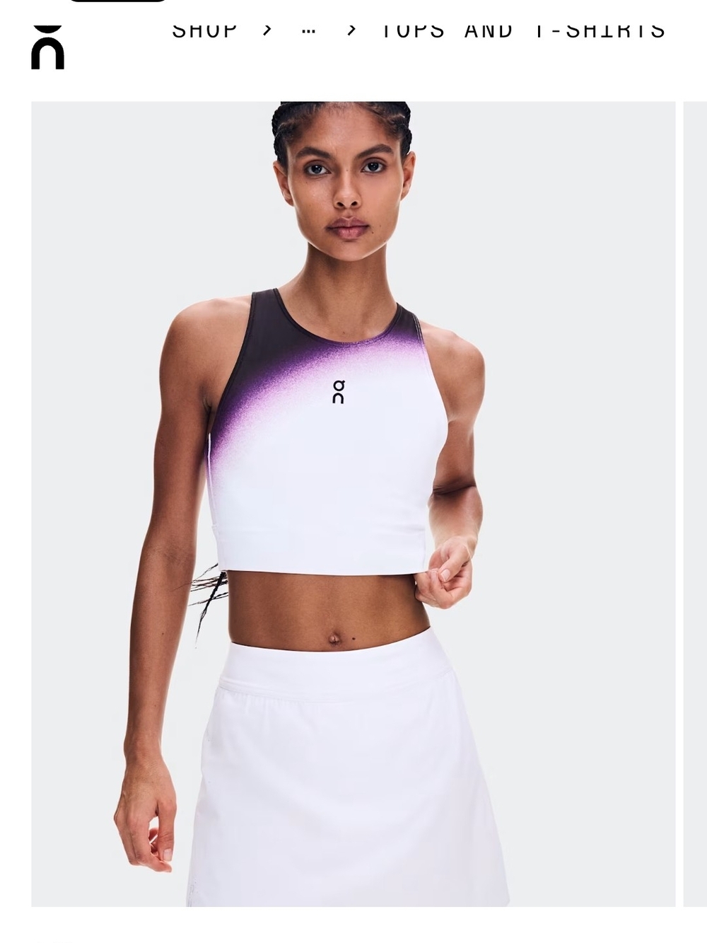 On Performance Women's Court Crop Top Swing- White | Cassis
